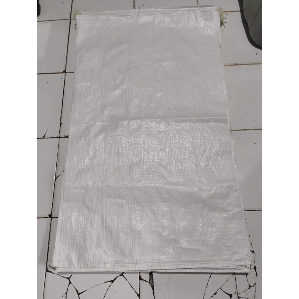 KARUNG PLASTIK PUTIH POLOS BARU 50 KG UKURAN 60X10O