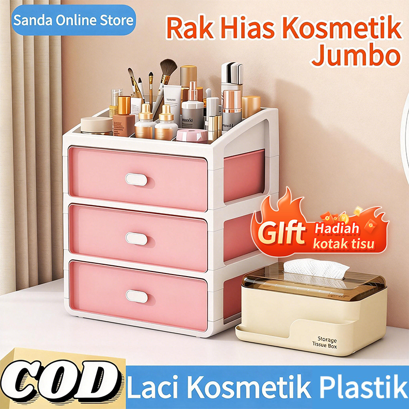 Rak Hias Kosmetik Jumbo / Rak Kosmetik / Makeup Storage / Kotak Penyimpanan Skincare / Tempat Kosmet