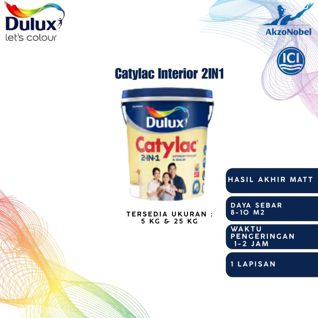 CAT TEMBOK INTERIOR  DULUX CATYLAC 2 IN 1 WHITE 1501 25 KG