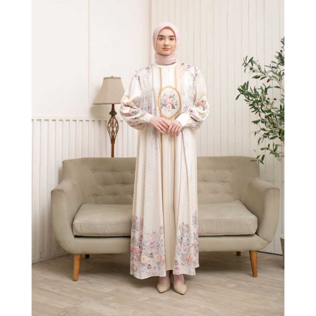 Gamis Dress Silk Satin Sutra Babysilk Motif Premium