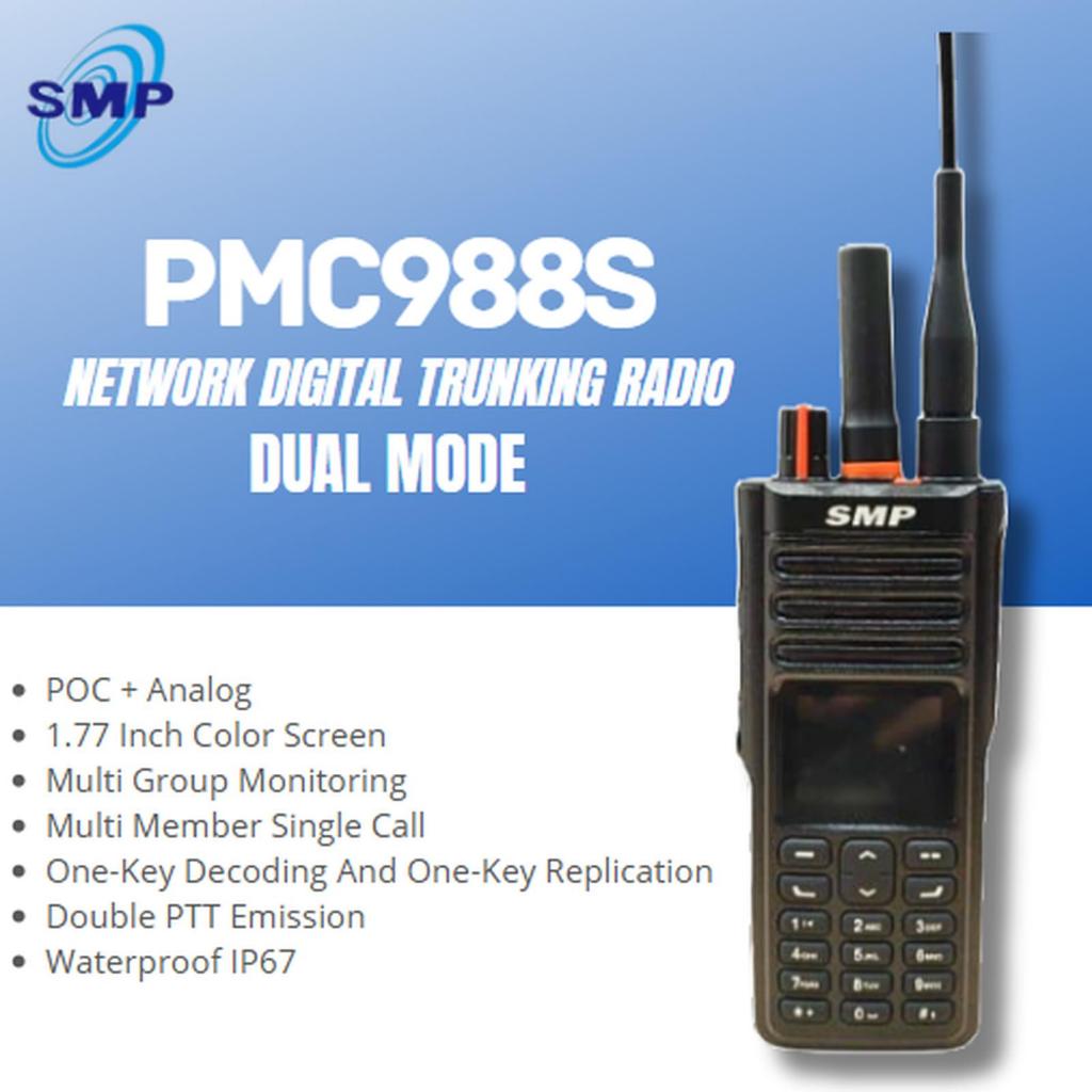 HT Hybrid SMP POC + Analog 10W Walkie Talkie Repeater - PMC 998S Jangkuan 5000 km murah