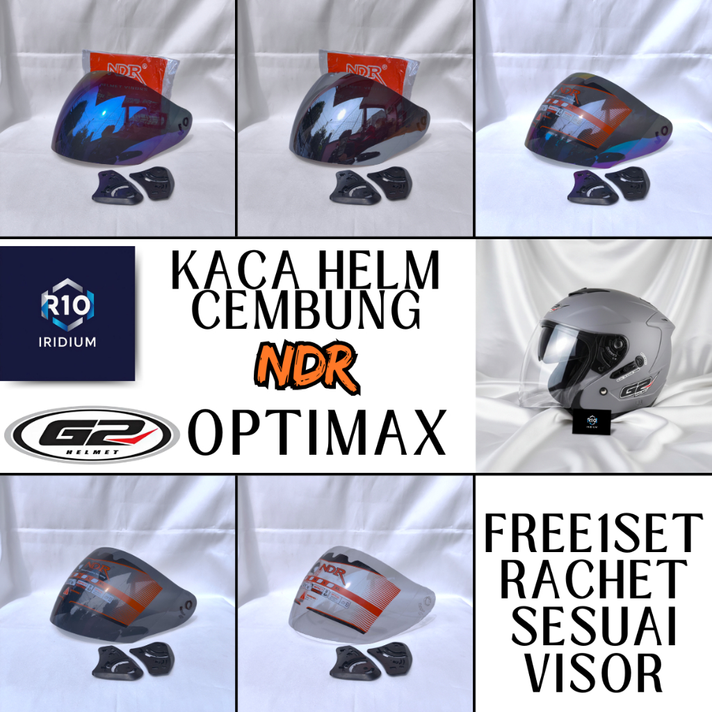 Kaca Helm G2OPTIMAX Visor Helmet CEMBUNG venom open g2optimax NDR helmet iridium murah