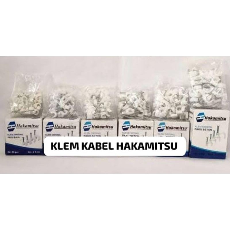 Klem Kabel Bagus / Klem Kabel Hakamitsu per satuan Kotak kecil / Klem Kabel Paku / Klem Kabel Terkua