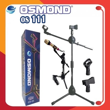 Osmond STAND MIC PENDEK OS-111 STAND MICROPHONE MEJA TRIPOD MIC Bahan Almunium Ringan Tinggi Dudukan