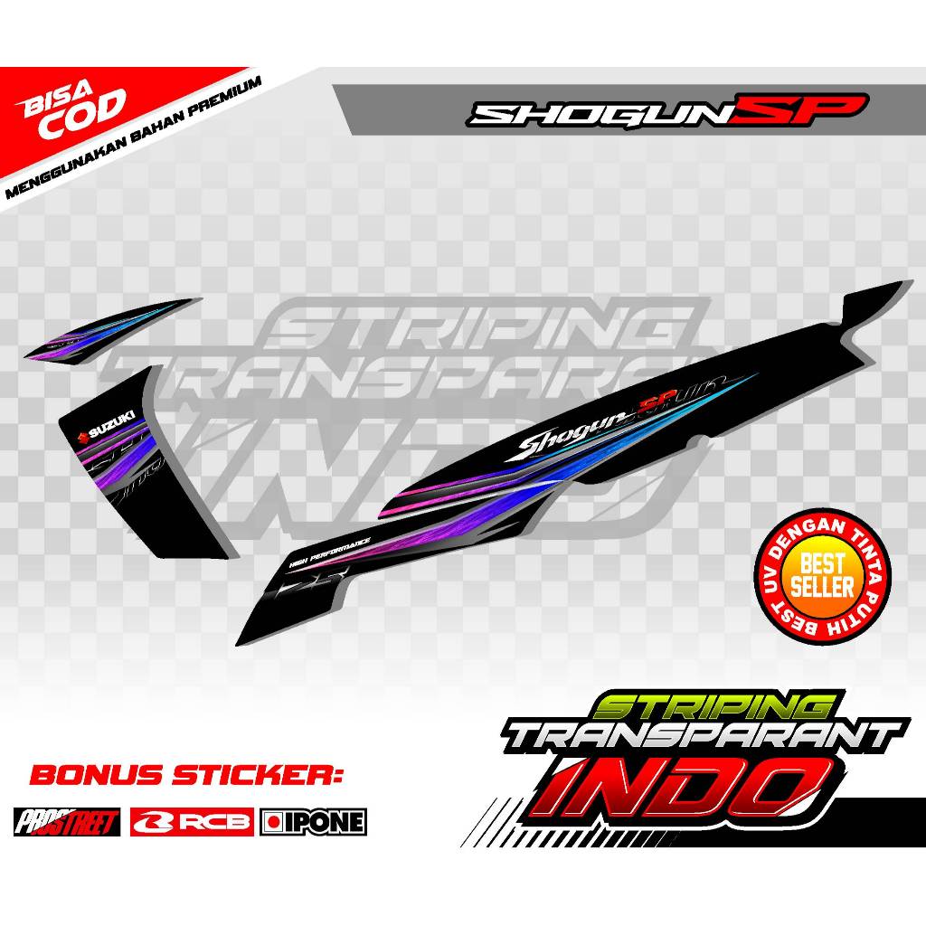 STRIPING VARIASI SUZUKI SHOGUN 125 SP / STICKER LIST VARIASI MOTOR SHOGUN SP