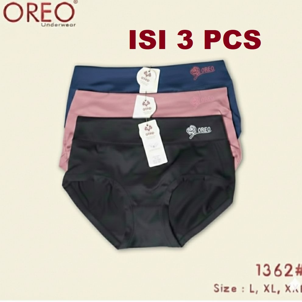 3 PCS | CD Celana Dalam Wanita OREO Super Soft Art 1362 / Dalaman Perempuan Super Lembut