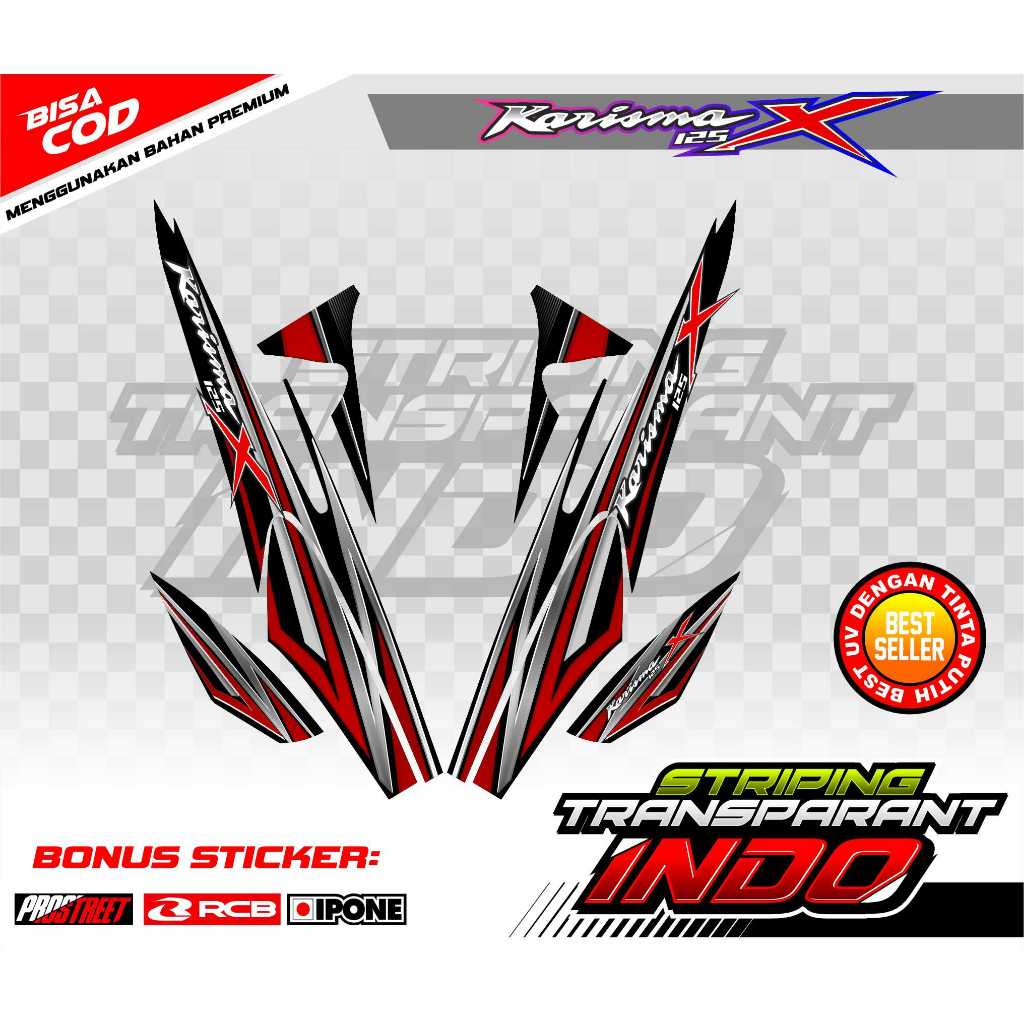 STRIPING VARIASI HONDA KARISMA X 125 / STICKER LIST VARIASI MOTOR HONDA KARISMA X 125