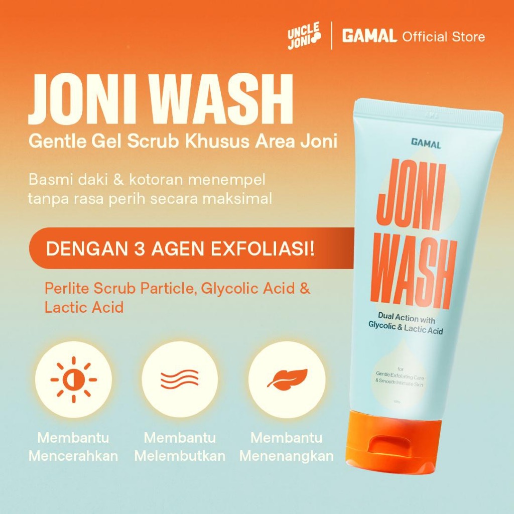 GAMAL | Joni Wash | 100Ml | Gel scrub untuk area sekitar Lipatan Pria | Membantu membersihkan kulit 