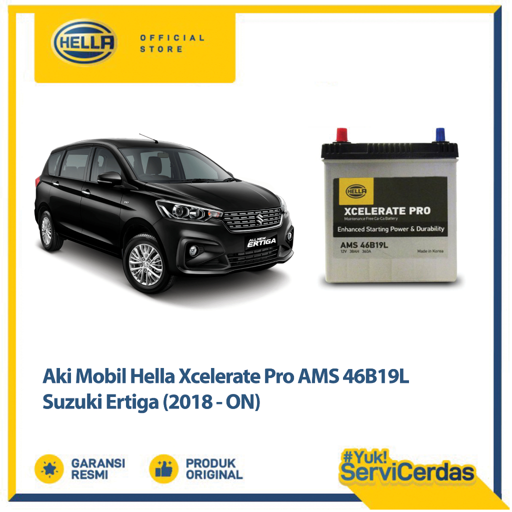 Aki Mobil Hella Suzuki Ertiga 2018 - Now XCELERATE PRO AMS NS40ZL - Aki Mobil Kering