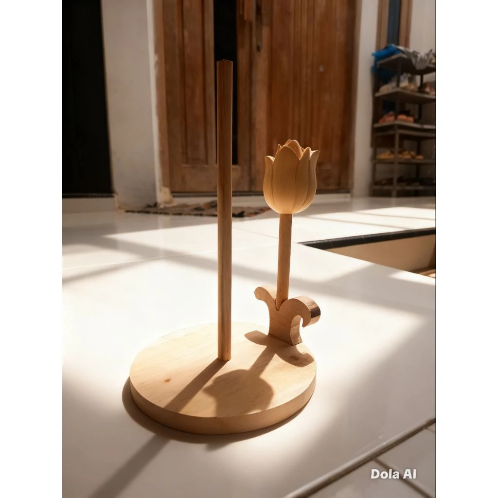 Tampat tisu roll / tempat tisu dapur / tempat tisu kayu / bongkar pasang sendiri