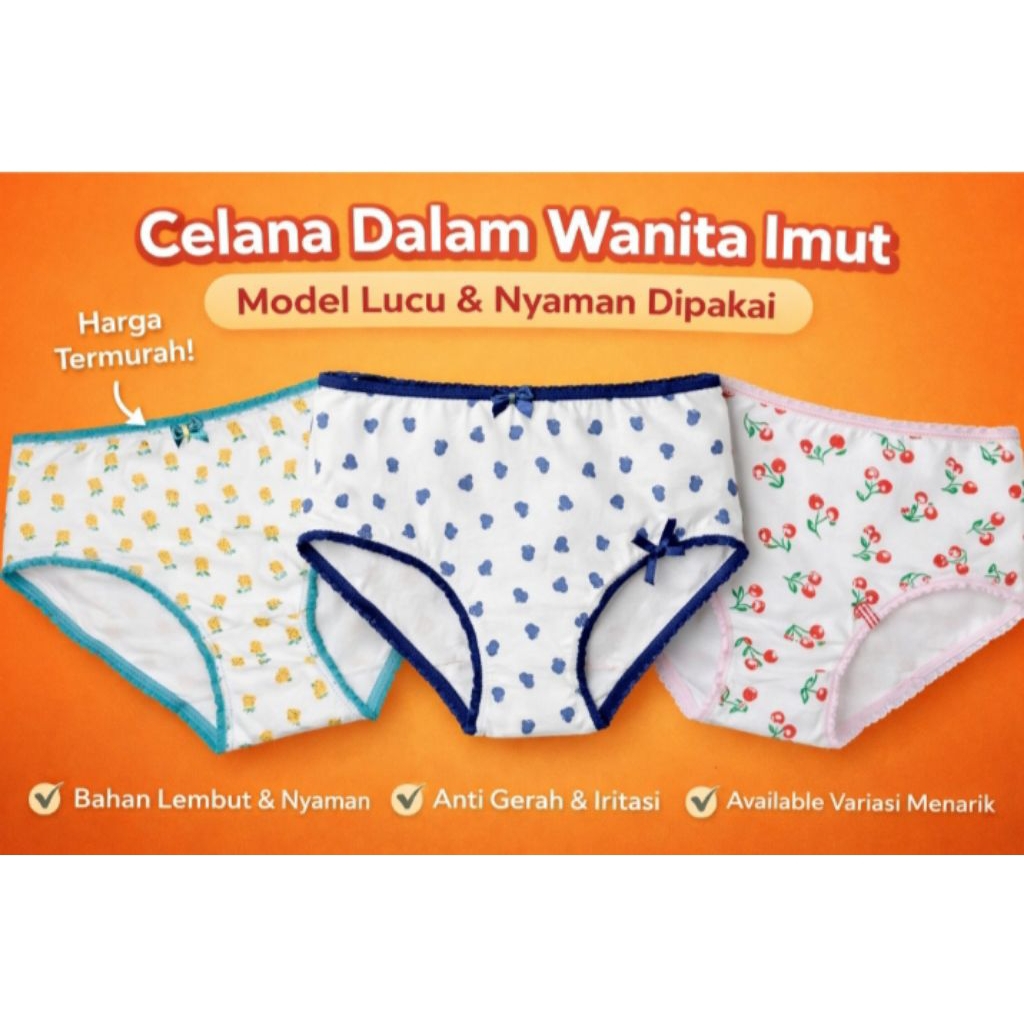 CELANA DALAM WANITA MOTIF LUCU