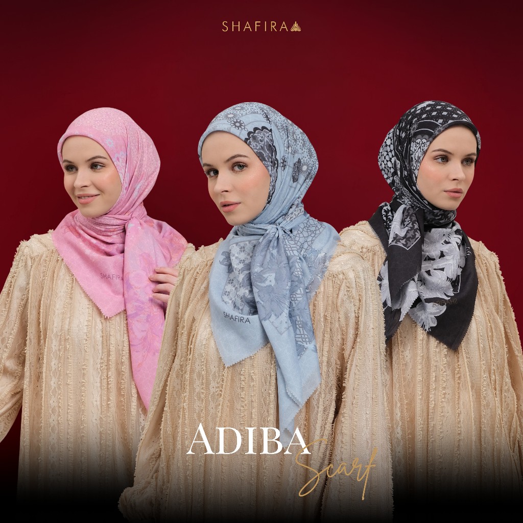 Shafira - Adiba Scarf Printed - Hijab Segi Empat Motif - Bahan Voal
