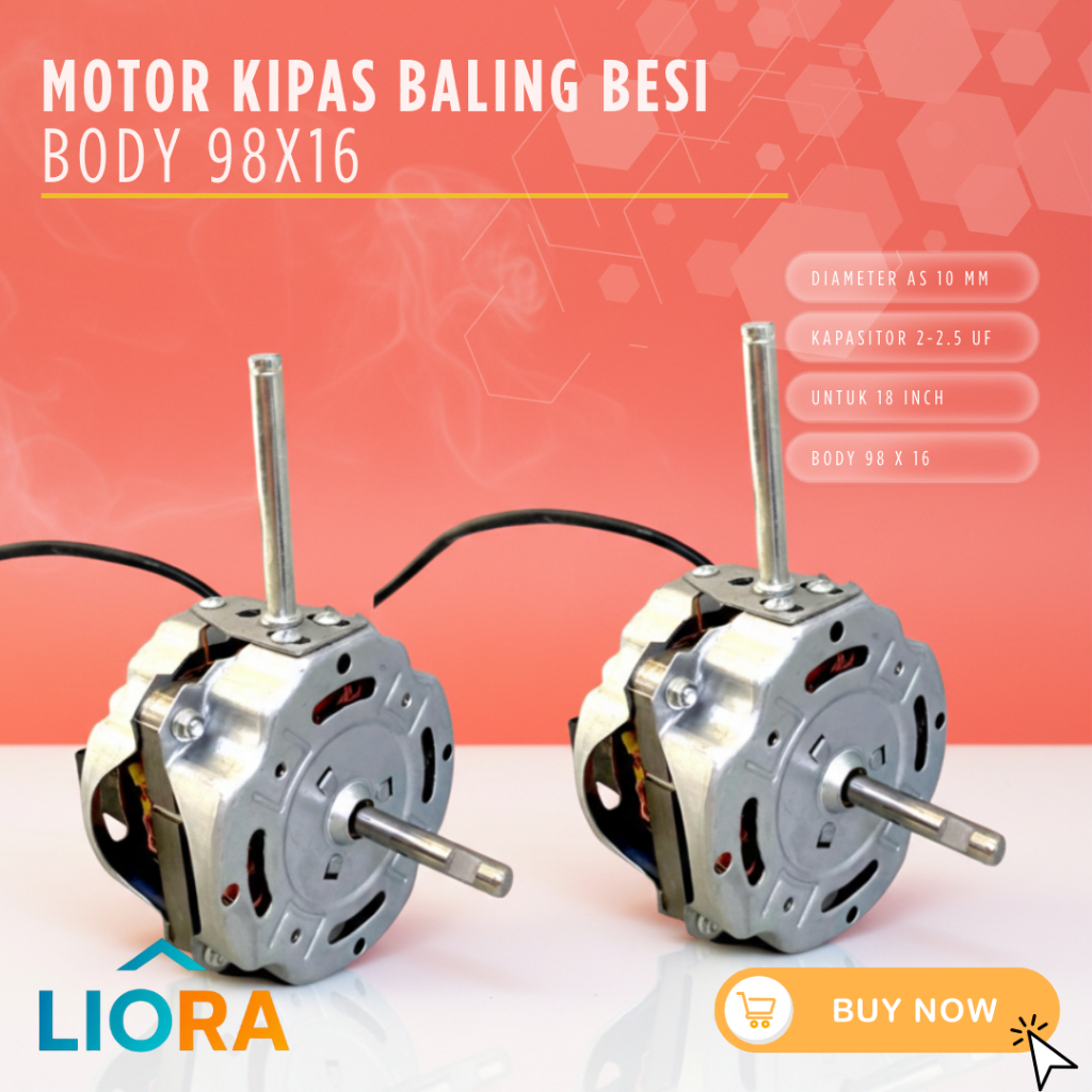 LIORA Dinamo / Motor Kipas BESAR Baling-Baling Besi BODY 9816- Mesin Kipas Angin 18 INCH