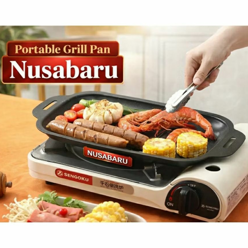 Wajan Grill Pan Segi Anti Lengket – Portable Grill Pan Nusabaru untuk Panggang & BBQ - Wajan Grill P
