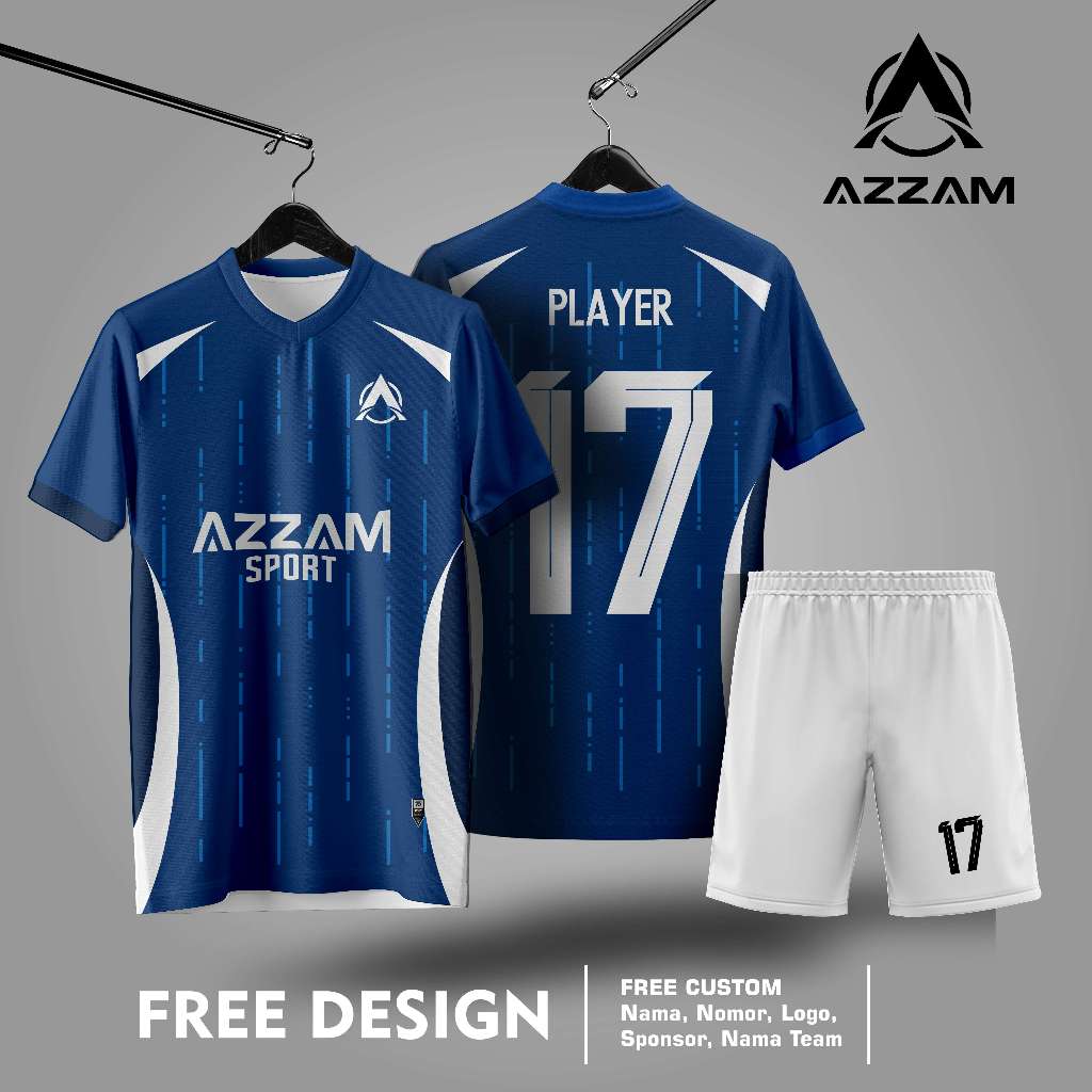 jersey custom nama jersey biru jersey bola /futsal