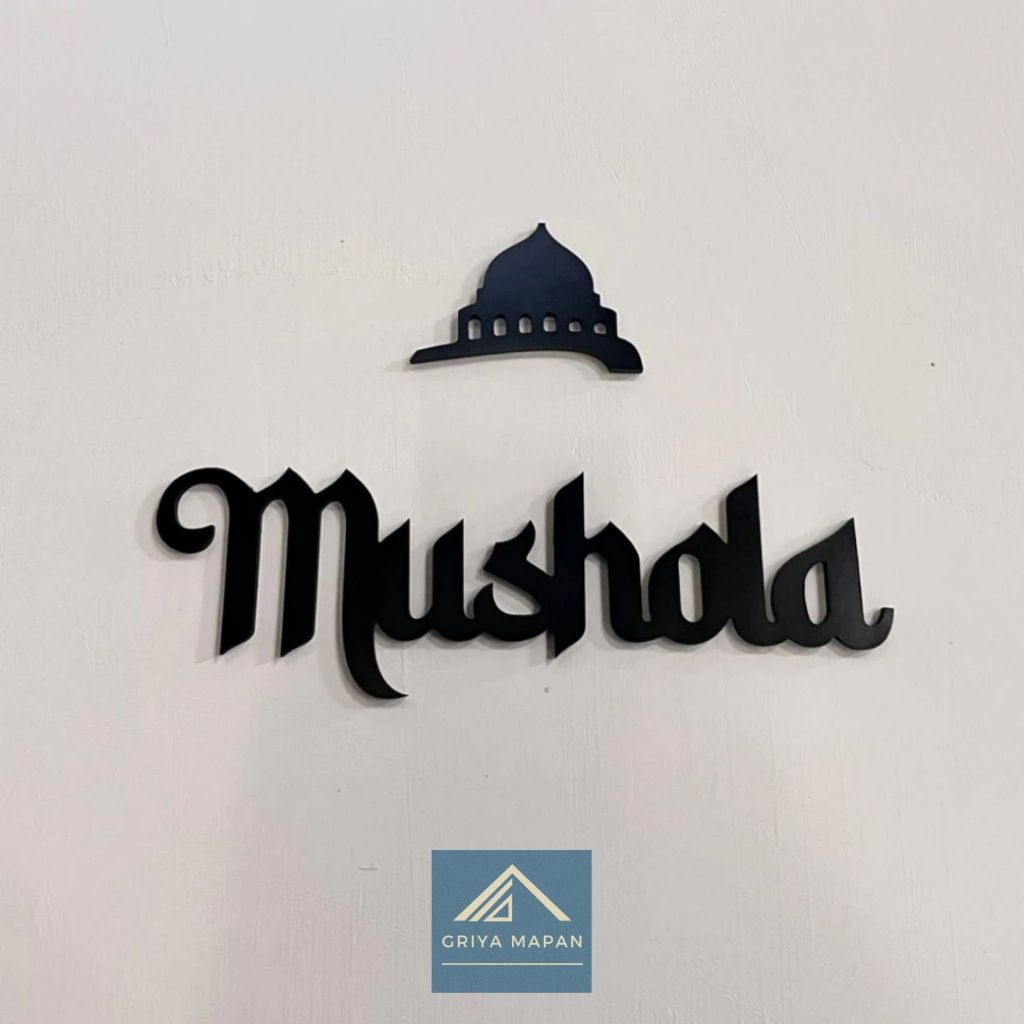 LOGO TANDA MUSHOLA 30x10 CM | ORNAMEN ESTETIK | HIASAN DINDING ORNAMEN PVC