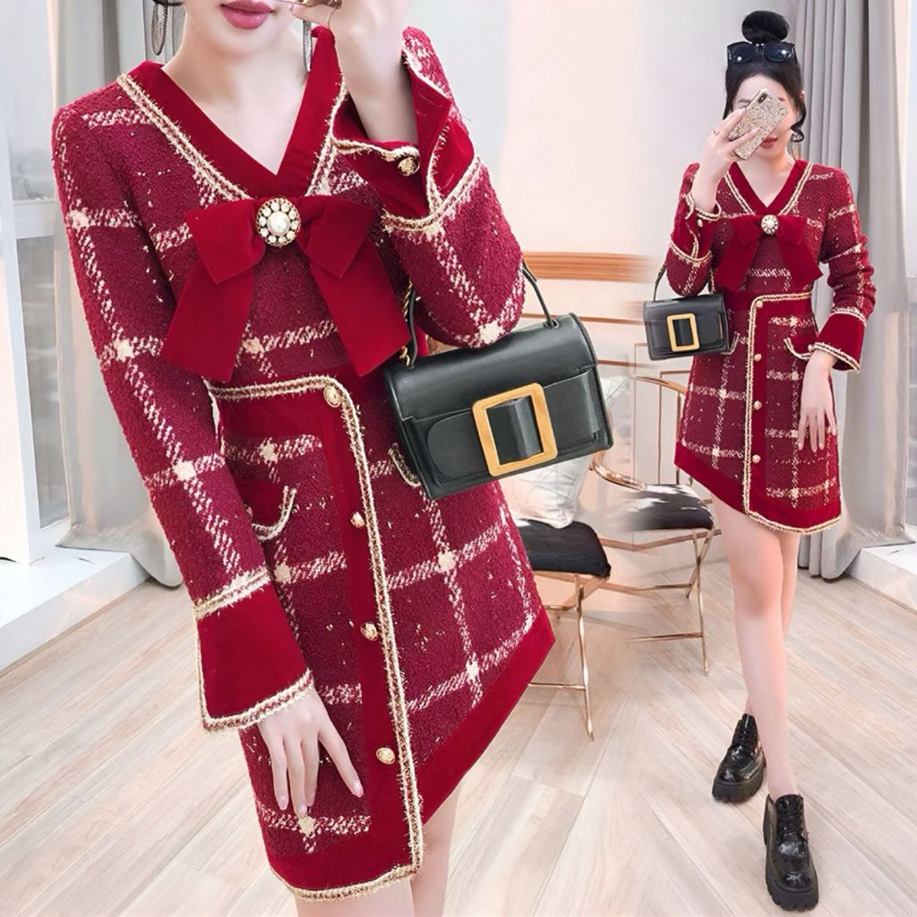 Dress Import Wanita Gaun Pesta Kekinian Fashion Gaun Pesta Import Dres Korean Import Fashion BajuDre