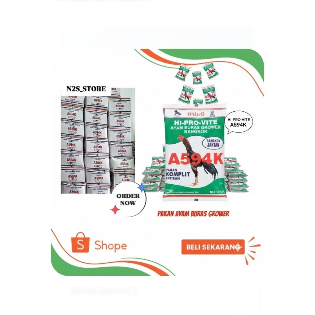Pakan Ayam A594K 1 dus 20kg (1kg/kemasan) isi 20