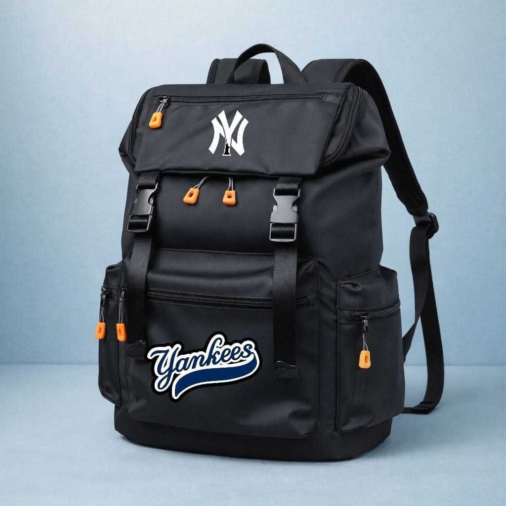 Chara inc- Tas Sekolah Anak Laki-Laki Ransel Water Proof DTF Motif MLB Yankees Hitam