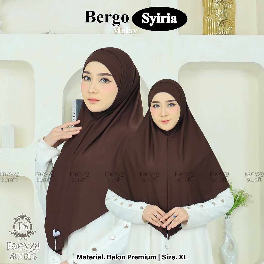 Hijab Instan Malay Syiri'a Material Jersey Zoya || Hijab Melayu Premium Size XL