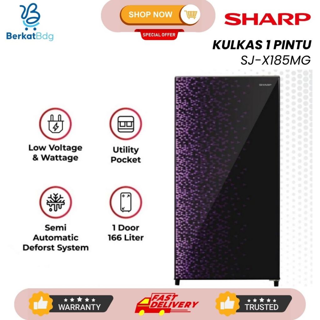 LEMARI ES SHARP SJX 185 / KULKAS 1 PINTU SHARP