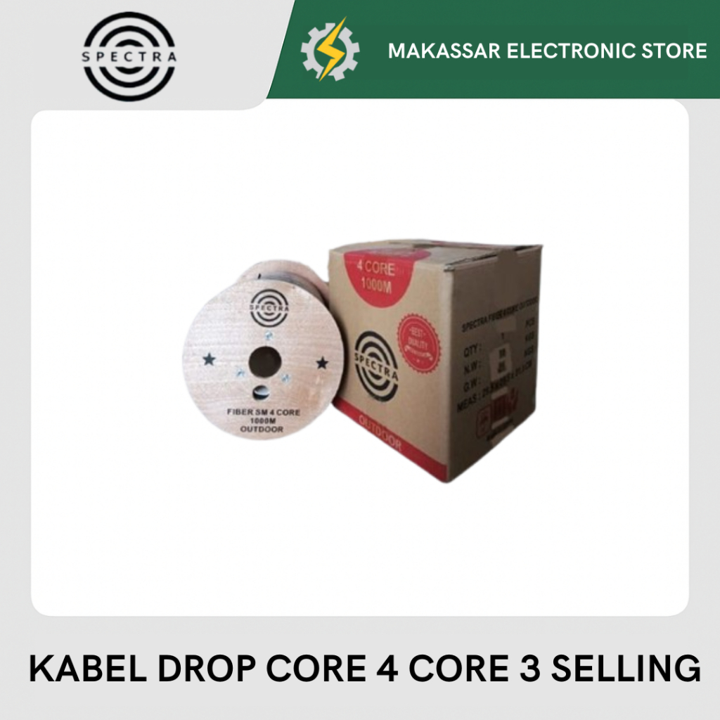SPECTRA Kabel Dropcore Fiber Optic 4core 3Seling 1KM Best Quality