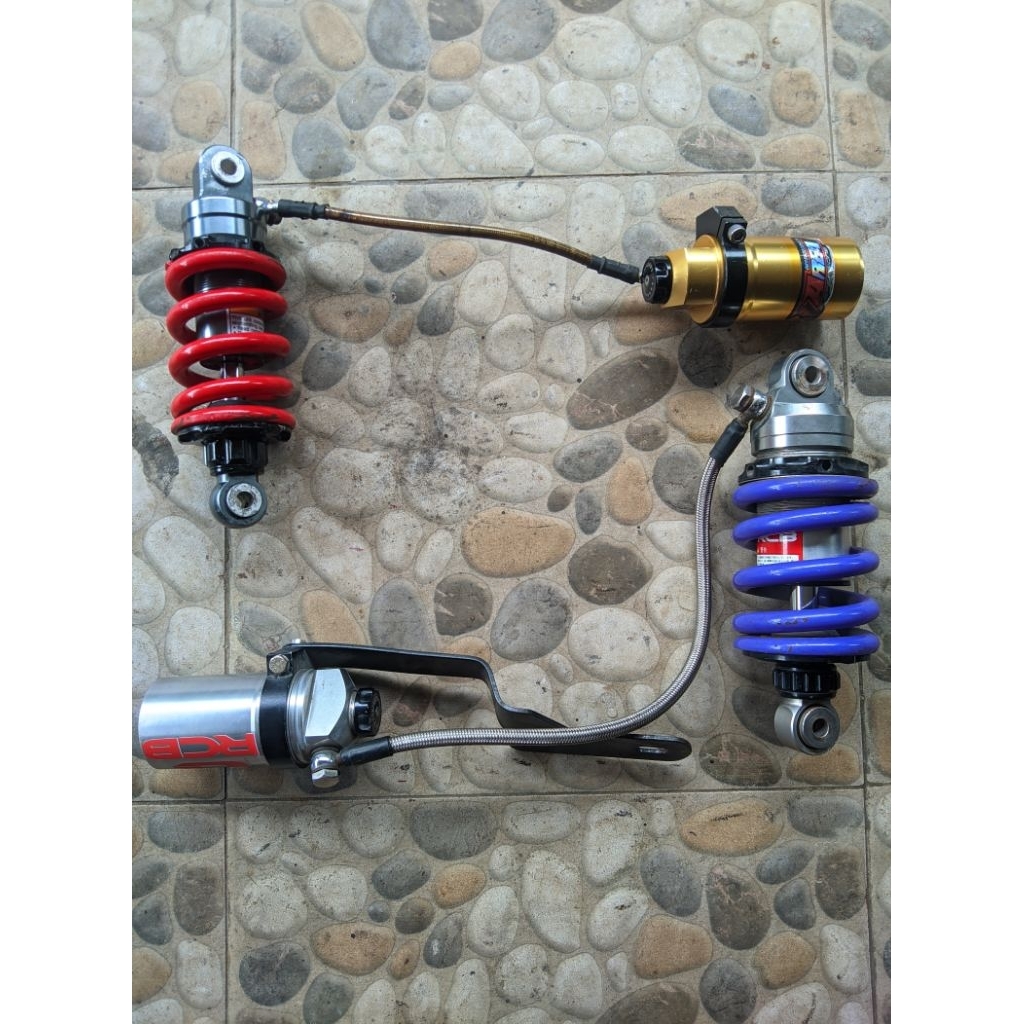 shok belakang tabung rcb dan rideit mx king