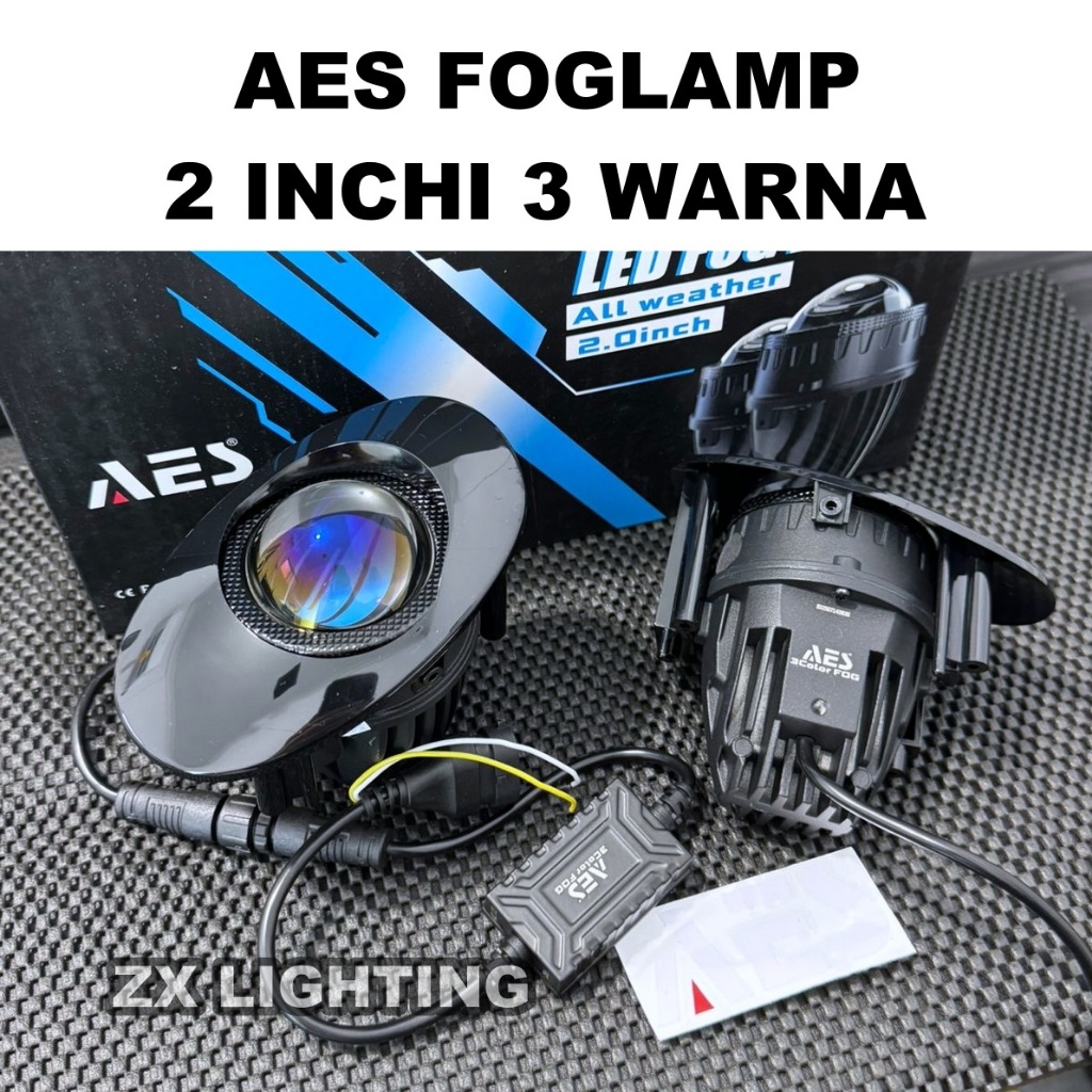 Foglamp Ukuran 2 inch AES Foglamp Oval 3 Warna Honda Toyota AES Foglamp Mobil