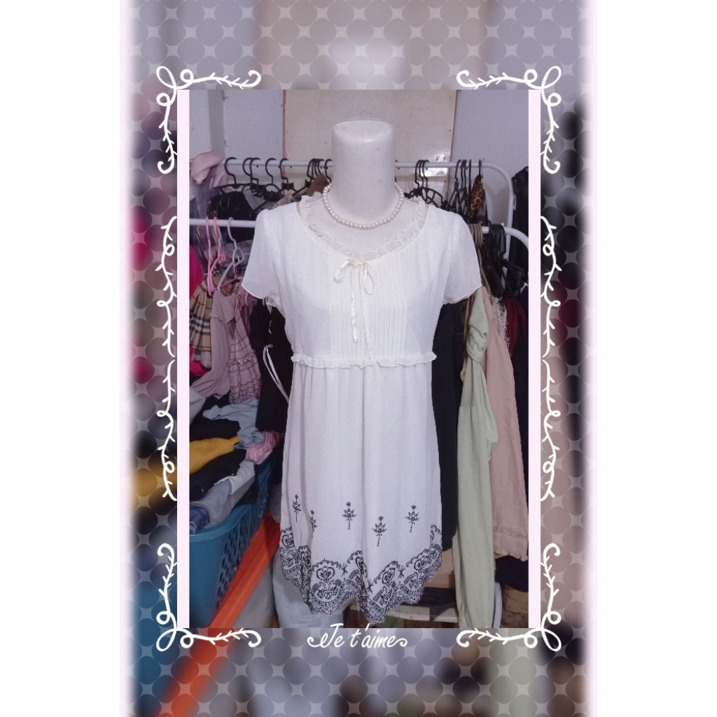 white vintage dress / mori dress