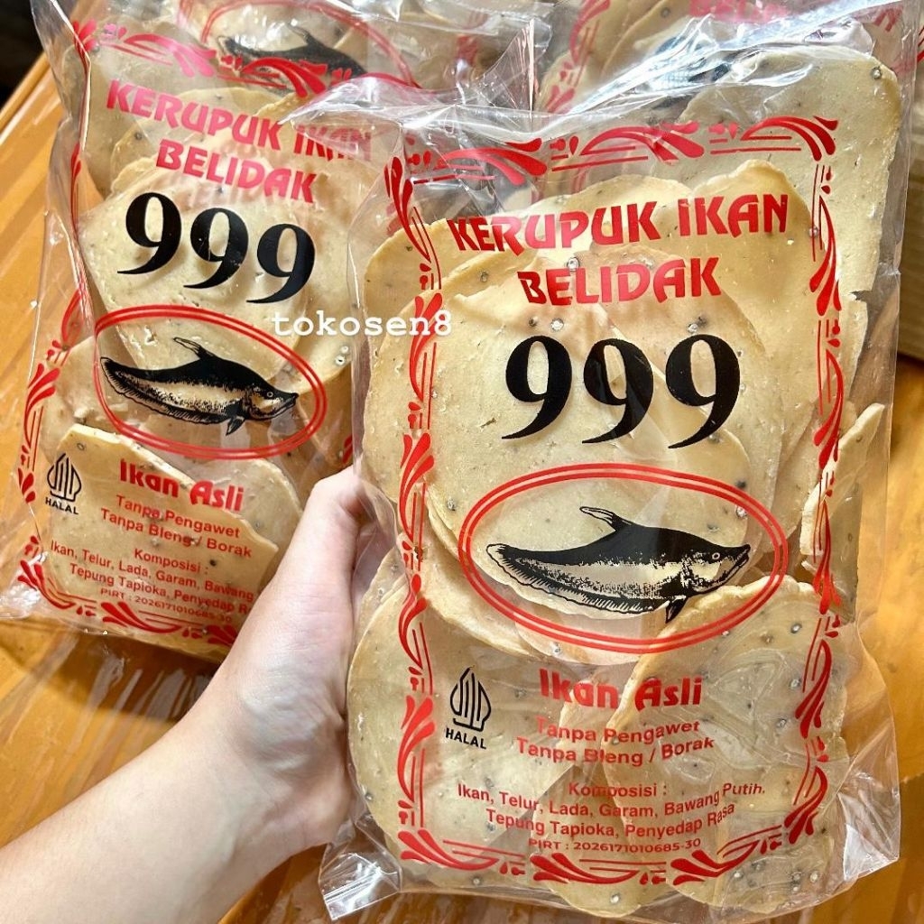 kerupuk ikan belidak 999 PONTIANAK | oleh oleh khas pontianak | kerupuk ikan belidak 500gr