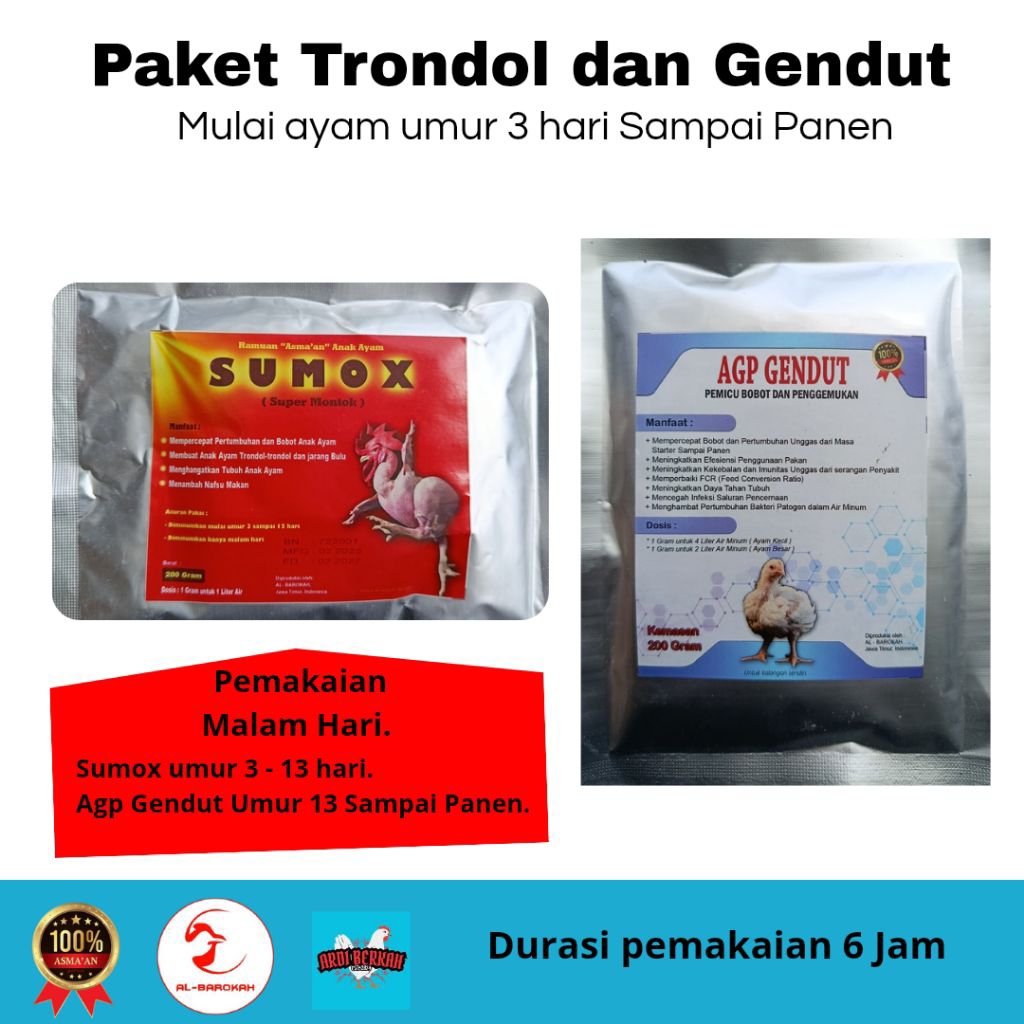 Paket Vitamin Sumox & Agp Gendut - Vitamin Ayam Broiler