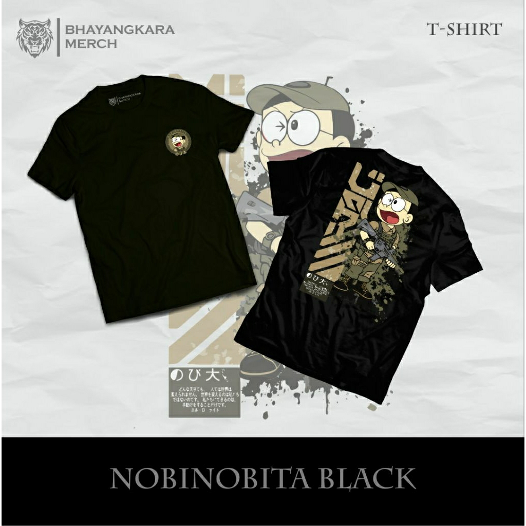 [COD] T-SHIRT TACTICAL NOBINOBITA BLACK GUN || KAOS TACTICAL NOBINOBITA BLACK GUN || BAJU SABHARA ||