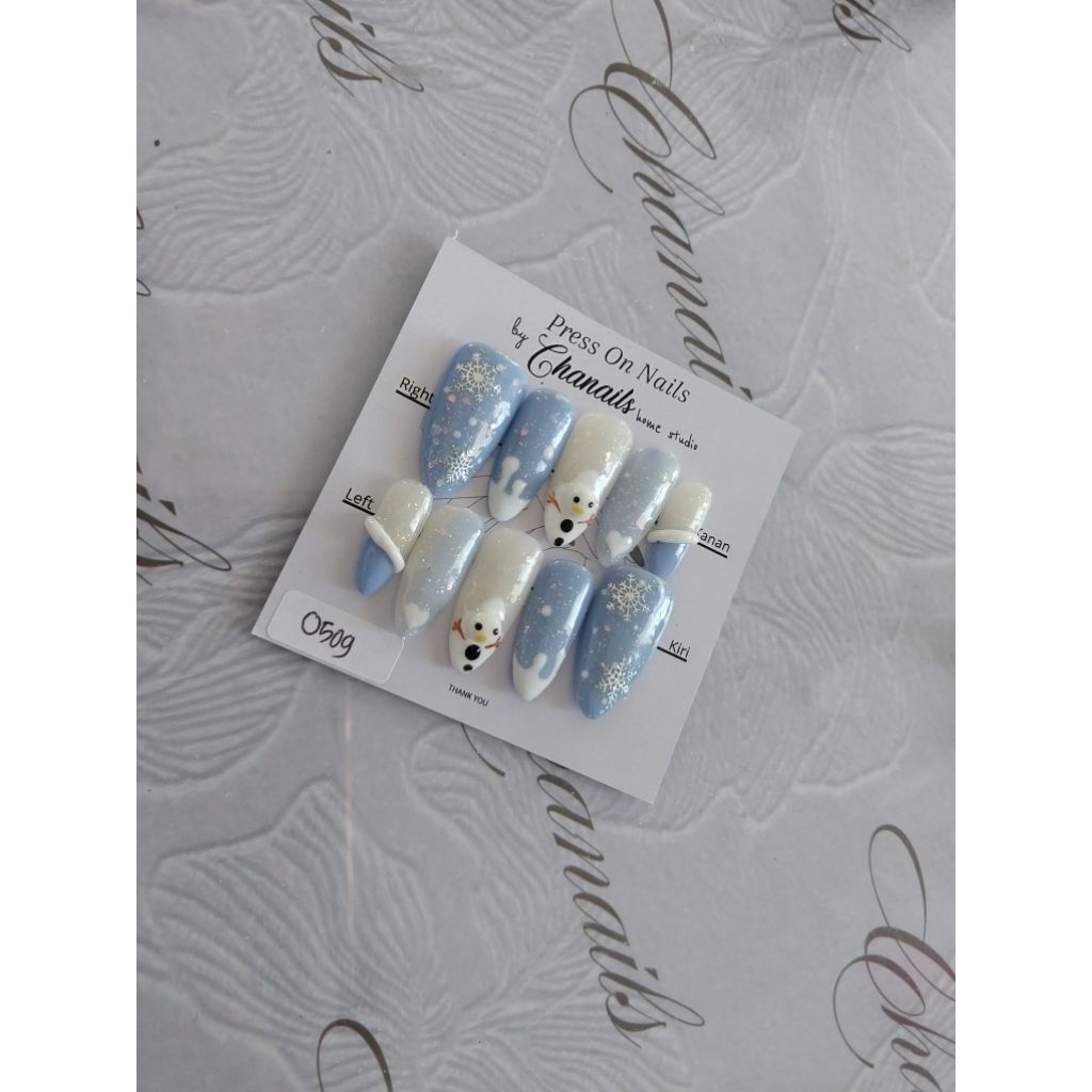 kuku palsu natal set fake nails christmas  press on nails natal