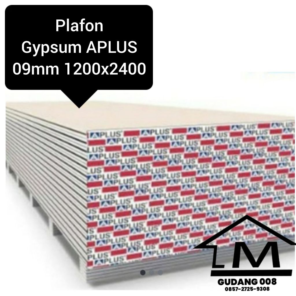 Gypsum aplus 9mm 1200x2400 / papan gypsum / plafon