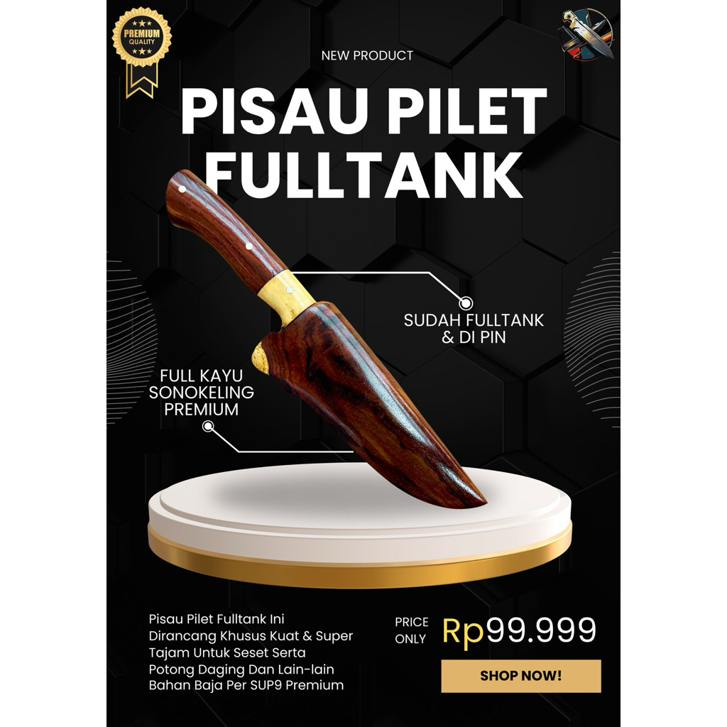 [BILAH_PISAU] PISAU SESET FULLTANK PISAU BAJA SUPER TAJAM Bahan Baja Per SUP9 Asli Original Premium