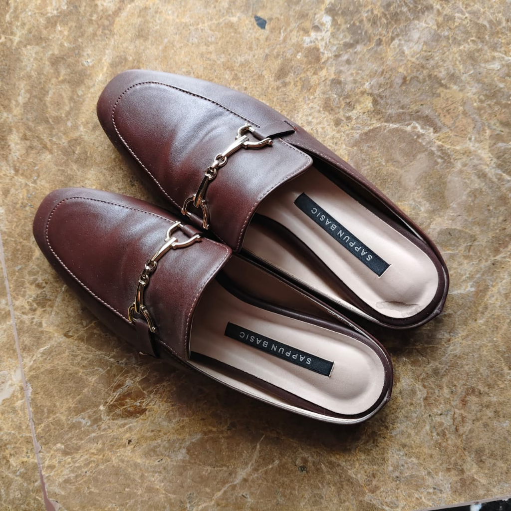 Sappun Daily Shoes Loafer Mules Cokelat | Size 36-37 | Preloved