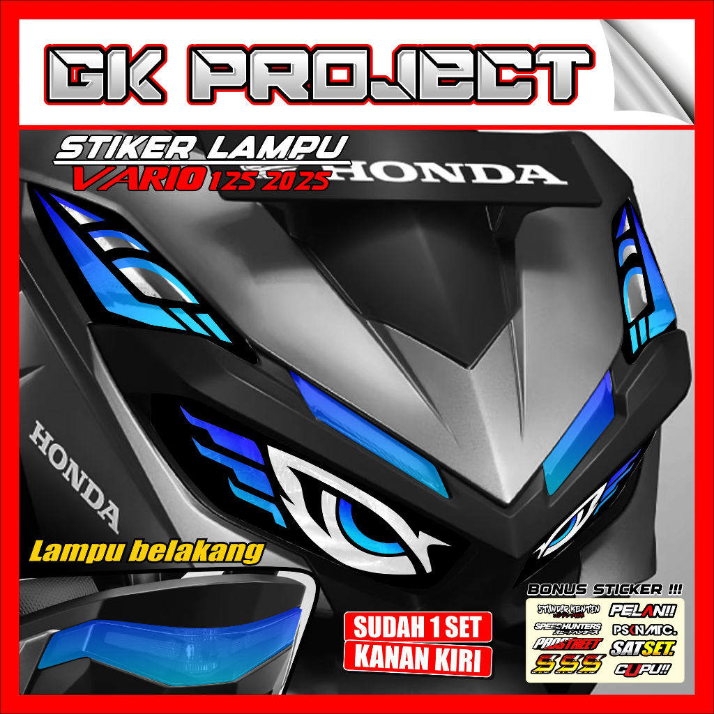 Stiker Lampu VARIO 125 2025 | Stiker Variasi Lampu Alis Motor Honda VARIO 125 | Stiker Alis VARIO Rg