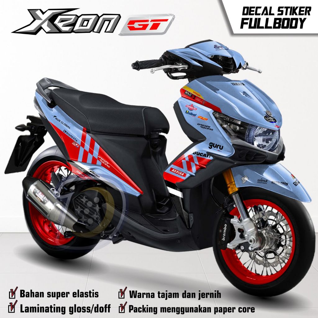 Stiker Motor Xeon Gt Decal Yamaha Xeon 125 Gt Striping Fullbody Xeon Gt Gresini