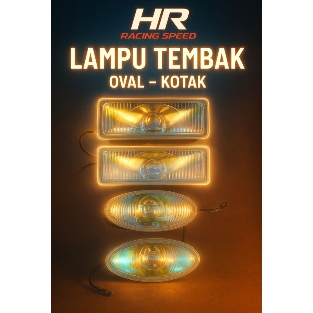 Lampu Tembak Motor LED Oval & Kotak | Lampu Sorot Motor Terang 12V