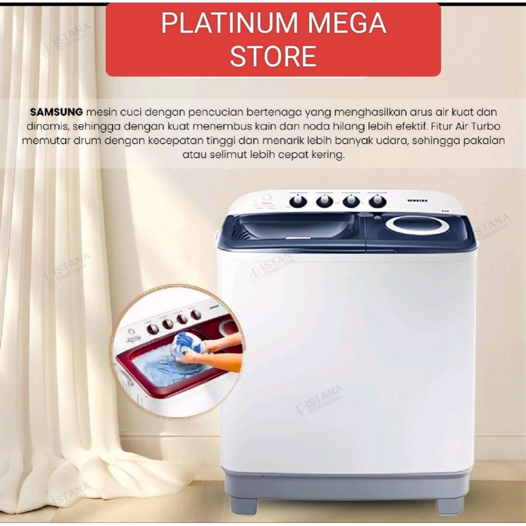 MESIN CUCI SAMSUNG 2 TABUNG WT85H3210 KAPASITAS 8.5KG/ PROMO