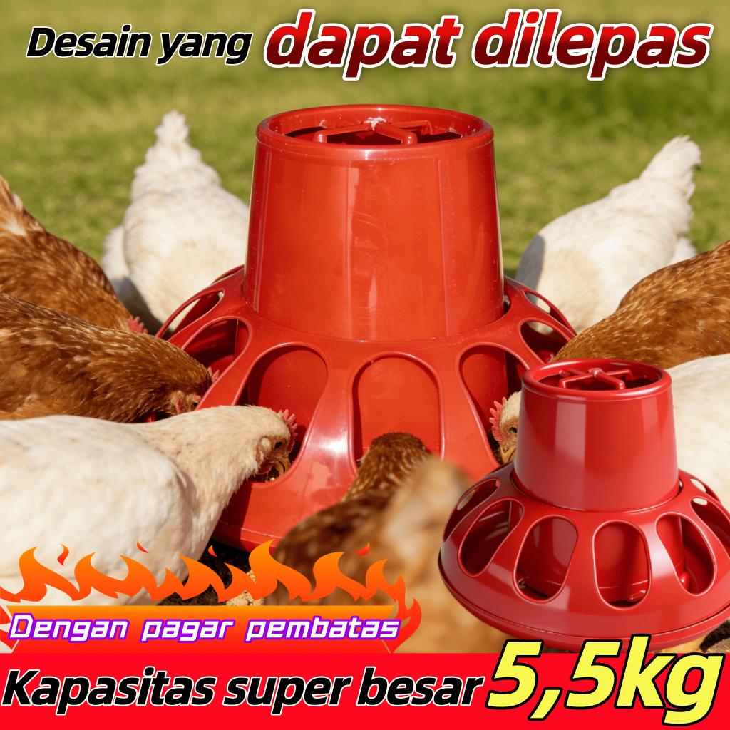 5.5KG tempat makan ayam/merpati anti tumpah tempat wadah pakan ayam TEMPAT PAKAN AYAM