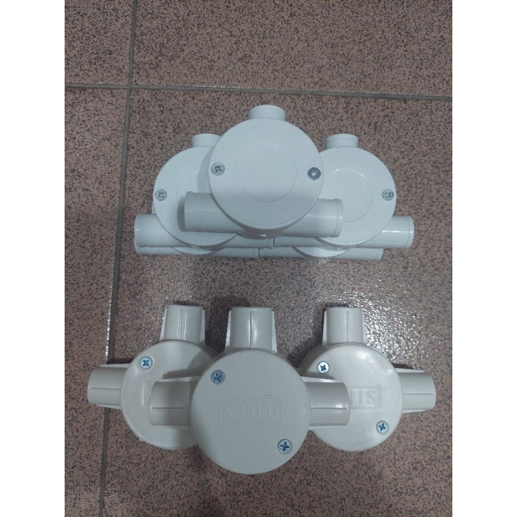 T Dus Listrik Cabang 3 Ukuran Kecil & Besar - Kotak Sambungan Kabel Bentuk T