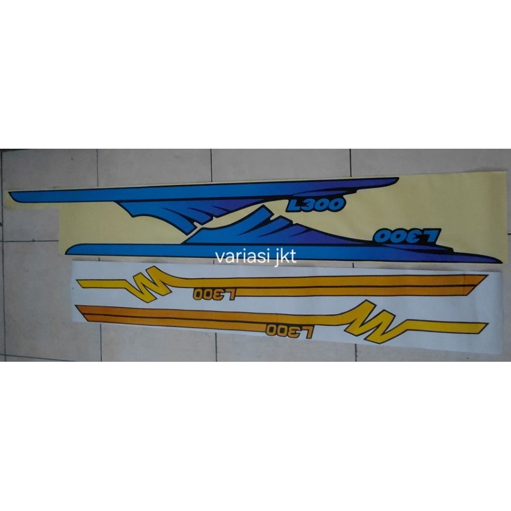 STIKER MITSUBISHI L300 PICKUP KUNING BIRU / STIKER L300 BIRU / STIKER L300 KUNING