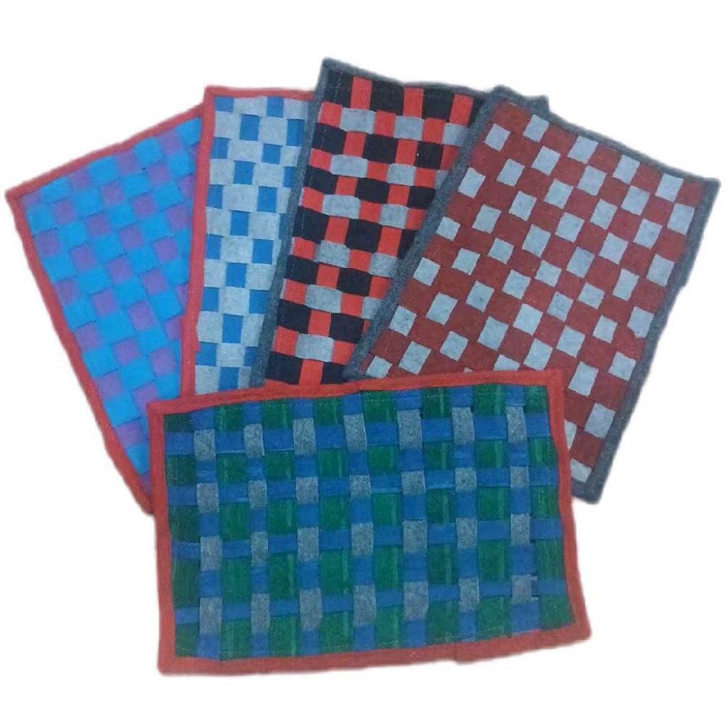 PAKET HEMAT 4PCS KESET ANYAMAN MOTIF KOTAK PAPAN CATUR/4PCS KESET ANYAM MOTIF KOTAK PAPAN CATUR HOME