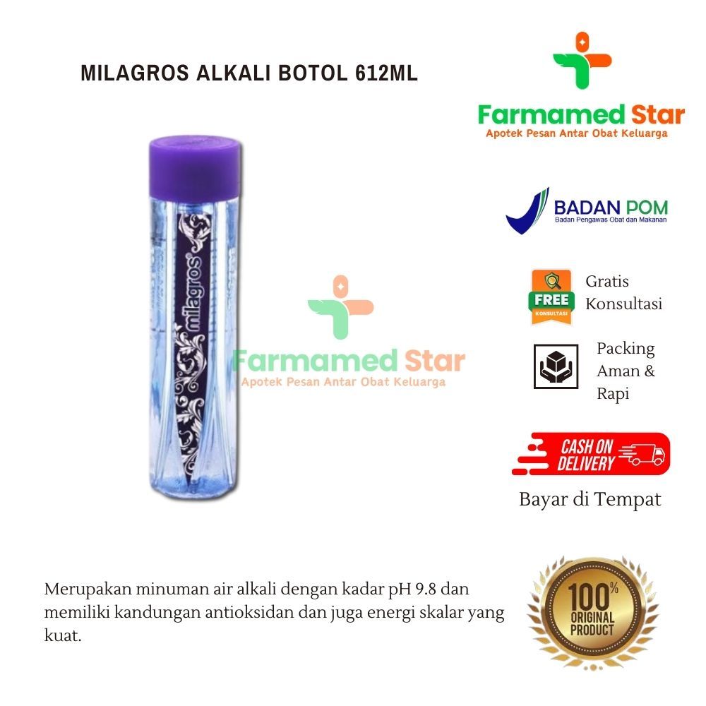 MILAGROS ALKALI BOTOL 612ML - Membantu Menjaga Kesehatan Tubuh dan Kulit