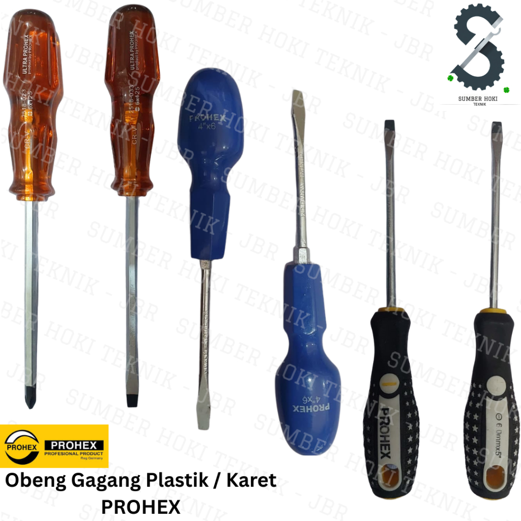 Obeng Plus - Obeng Minus - Obeng Bintang. Obeng Gagang Karet PROHEX. Obeng Prohex.