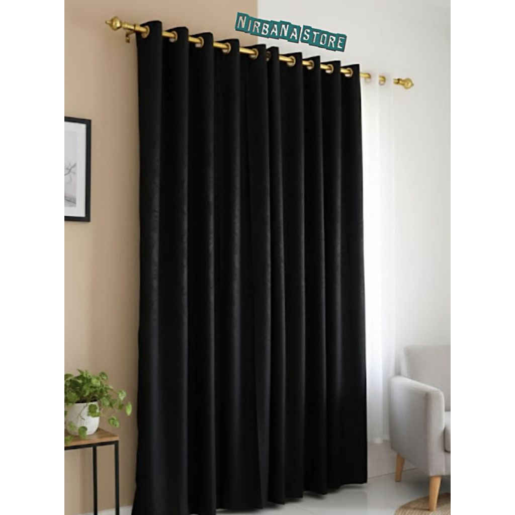 Gorden Polos Embos Smokring 130x220 cm - 12 Ring 6 Gelombang - Kain Embos Halus Tidak Luntur + Tali 