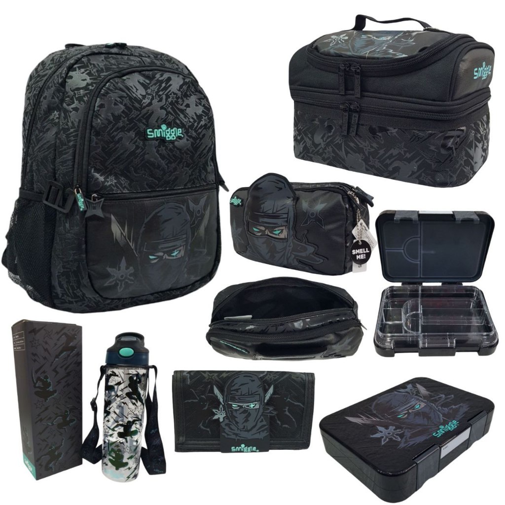 ALL STAR NINJA BLACK tas ransel size L untuk anak laki-laki SD-SMP