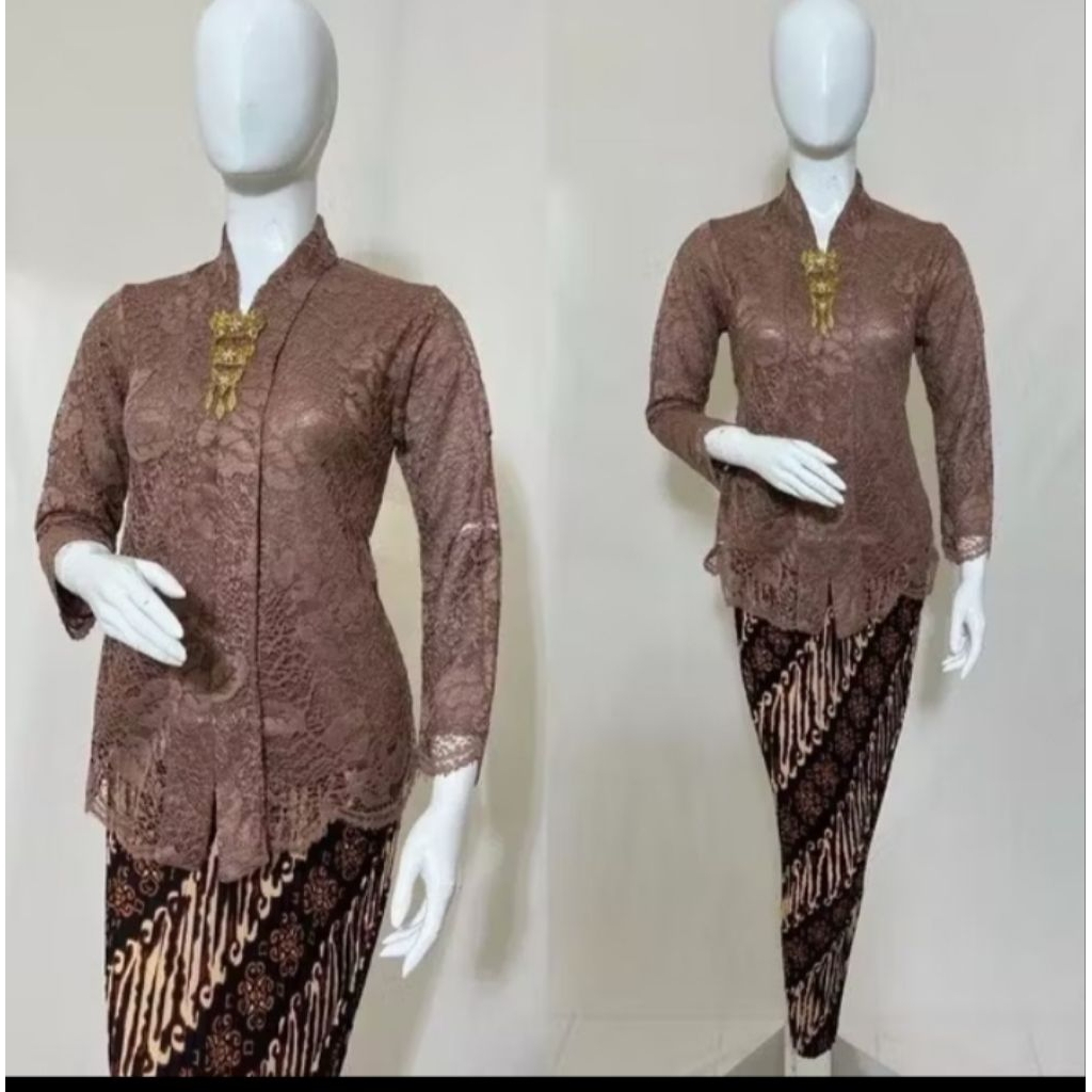 Setelan Kebaya Brokat Atasan Kebaya Modern Jumbo Floy Kartini Lengan Panjang Baju Kondangan