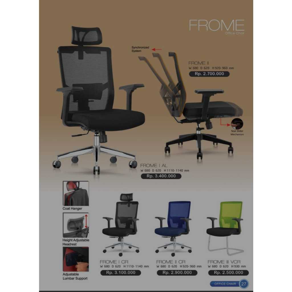 Kursi Kantor / Kursi Kerja / Kursi Staff / Kursi Manager Kursi Gaming / Kursi Direktur Indachi Type 